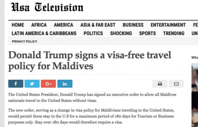 ވިސާ ނުނަގާ އެމެރިކާއަށް ދެވެނީ: އެއީ ބޮޑު ދޮގެއް!