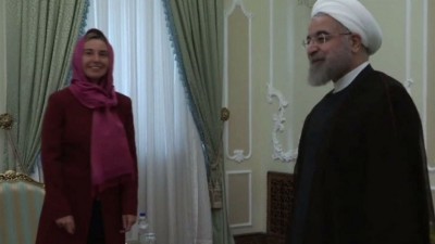 ޔޫރަޕްގެ ޚާރިޖީ ކަންކަމާބެހޭ ވެރިޔާ މޮގިރީނީ އީރާނުގެ ރައީސްއާ ބައްދަލުކުރައްވައިފި