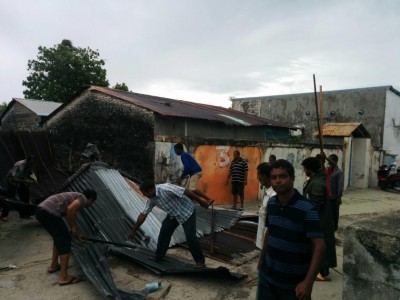 ކޮޅިގަނޑުގެ ވައިގައި ހޯރަފުށީ ތިން ގެއަކަށް ބޮޑެތި ގެއްލުންތަކެއް ވެއްޖެ