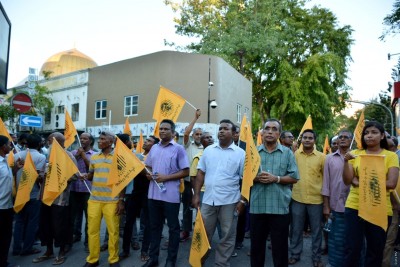 ނަޝީދާއި ސިޔާސީ ހައްޔަރީން ދޫކޮށްލުމަށް ގޮވާލައި މިއަދުވެސް އެމްޑީޕީން އިހްތިޖާޖުކޮށްފި