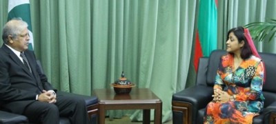 ޕާކިސްތާނުގެ އާ ސަފީރު ފޮރިން މިނިސްޓަރު ދުންޔާއާ ބައްދަލުކުރައްވައިފި