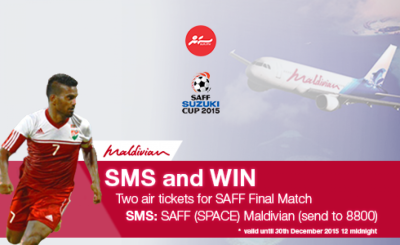 ސާފު ފައިނަލް މެޗަށް އިންޑިޔާއަށް ދިއުމަށް ދެ ޓިކެޓް ލިބޭ ޕްރޮމޯޝަނެއް ސަން އިން ފަށައިފި