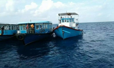 ވިލިމާލެ ފެރީއަކާ މަސްދޯންޏެއް ޖެހި އެކްސިޑެންޓެއް ހިނގައިފި