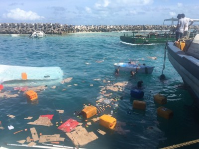 މާލޭ ދެކުނު ފަރާތު ނެރުން ވަންނަން އުޅުނު ދޯންޏެއް މުދަލާ އެކު އަޑިއަށް ހިނގައްޖެ