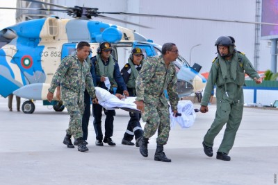 ފުރަތަމަ ފަހަރަށް ބަލިމީހެއް ގޮވައިގެން އުސްފަސްގަނޑުގައި ހެލިކޮޕްޓަރު ޖައްސައިފި