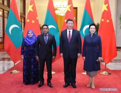 ޗައިނާ ދަތުރުފުޅަށްފަހު ރައީސްގެ ދެކަނބަލުން މާލެ ވަޑައިގެންފި