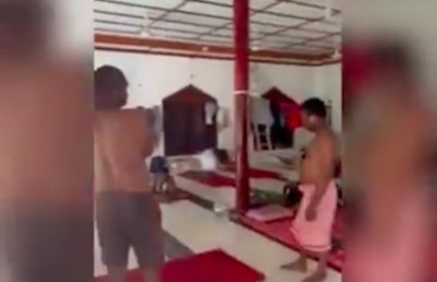 މިސްކިތެއްގައި ގިނަ އަދަދެއްގެ ބިދޭސީން ދިރިއުޅެން ބައިތިއްބާފައިވާ ވީޑިއޯއެއް