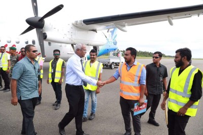 ގެމަނަފުށީގައި މަސްވެރިންގެ ދުވަސް ފާހަގަކުރެއްވުމަށްފަހު ރައީސް އެނބުރި މާލެއަށް