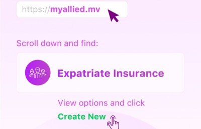 އެލައިޑުގެ ޕޯޓަލް މެދުވެރިކޮށް، އެކްސްޕެޓްރިއޭޓް އިންޝުއަރެންސަށް މިހާރު ހުށަހެޅޭނެ