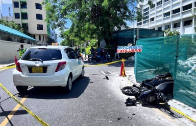 އަމީނީ މަގުގައި ތާރު އެޅި ސަރަހައްދުގައި އެކްސިޑެންޓެއް ހިނގައި މީހަކަށް އަނިޔާވެއްޖެ