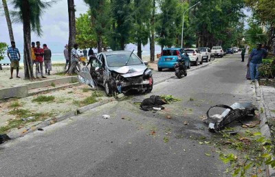 ހުޅުމާލޭގައި ކާރެއް ކޮންޓްރޯލް ނުވެ ނުރައްކާތެރި އެކްސިޑެންޓެއް