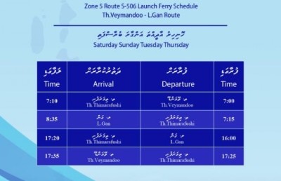 އެމްޓީސީސީން ތ. އާއި ލ. އަތޮޅާ ދެމެދު ލޯންޗު ފެރީގެ ހިދުމަތް ފަށައިފި
