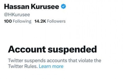 "ހަސަން ކުރުސީ" އެކައުންޓް ސަސްޕެންޑުކޮށްފި