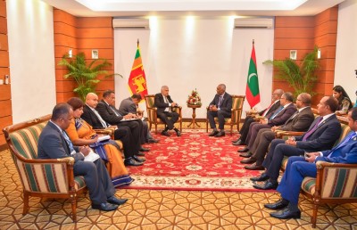އާ ރައީސް ޑރ. މުއިއްޒު، ލަންކާގެ ރައީސް ރަނިލްއާ ބައްދަލުކުރައްވައިފި