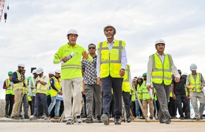 ރައީސް ޑރ. މުއިއްޒު ކެބިނެޓާ އެކު ފުރަތަމަ ފަހަރަށް ތިލަމާލެ ބްރިޖު ސައިޓަށް