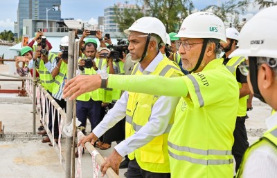 ރައީސް ޑރ. މުއިއްޒު ކެބިނެޓާ އެކު ފުރަތަމަ ފަހަރަށް ތިލަމާލެ ބްރިޖު ސައިޓަށް