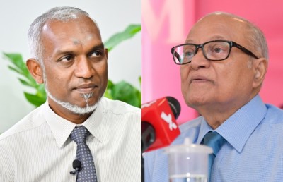 ރައީސް ޑރ. މުއިއްޒާއި ކުރީގެ ރައީސް މައުމޫން ބައްދަލުކުރައްވަނީ
