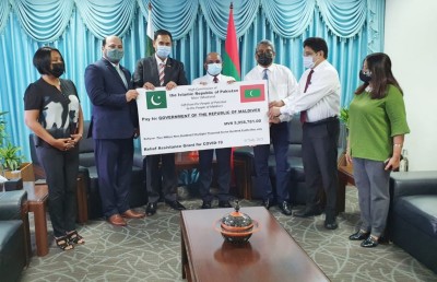 ސާކް ކޮވިޑް އިމަޖެންސީ ފަންޑު: ޕާކިސްތާނުން ރާއްޖެ އަށް ފަސް މިލިއަން ރުފިޔާ ދީފި