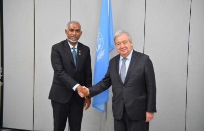 ރައީސް، އދ.ގެ ސެކްރެޓަރީ ޖެނެރަލް އެންޓޯނިއޯއާ ބައްދަލުކުރައްވައިފި