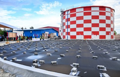 ހުޅުމާލޭގައި 10،000 ޓަނުގެ ފެން ރައްކާ ކުރެވޭ ތާނގީގެ މަސައްކަތް ފަށައިފި