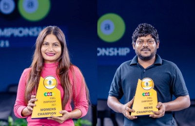 9 ބޯލް ޗެމްޕިއަންޝިޕް ކާމިޔާބުކުރީ ދީނާ އާއި ފަޔާޒް