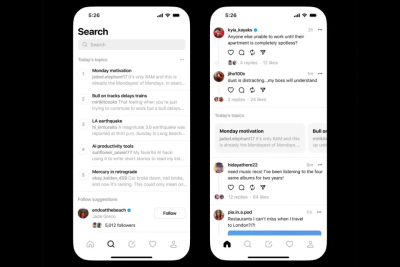 ތްރެޑްސްގައި ޓްރެންޑިން ޓޮޕިކްތައް ފެންނަ ފީޗާއެއް ޓެސްޓު ކުރަނީ