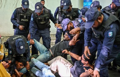 މުޒާހަރާ ހުއްޓުވަން ފުލުހުން އަމަލުކުރި ގޮތް އެންއައިސީއަށް