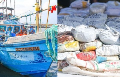 ރާއްޖޭގެ ސަރަހައްދަށް ވަދެ ޑްރަގު ބަރުކޮށްގެން ދިޔަ ކަމަށް ބެލެވޭ ބޯޓެއް ލަންކާ އިން އަތުލައިގެންފި