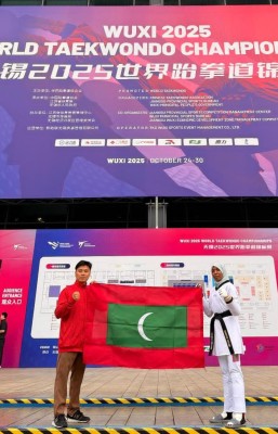 ދުނިޔޭގެ ޓައެކްވޮންޑޯ މުބާރާތުގައި ފުރަތަމަ ފަހަރަށް ރާއްޖެ ތަމްސީލުކުރުމުގެ ޝަރަފް ފާތުންއަށް