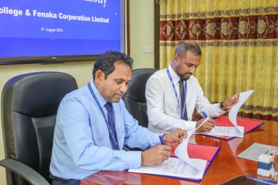 މީހުން ތަމްރީނު ކުރަން ފެނެކައާއި ވިލާ ކޮލެޖާ ދެމެދު އެއްބަސްވުމެއްގައި ސޮއިކޮށްފި