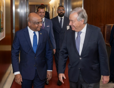 އދ.ގެ ސެކްރެޓަރީ ޖެނަރަލްއާ ޝާހިދު ބައްދަލުކުރައްވައިފި