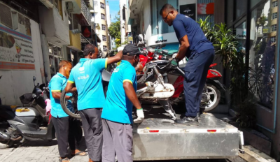 ހަލާކުވެފައިހުރި 224 ސައިކަލު މާލޭ މަގުތަކުން މިއަދު ނަގައިފި