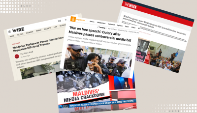 ކަންބޮޑުވުމަށް ނުބަލާ މީޑިއާ ކޮންޓްރޯލް ބިލު ފާސްކުރުމުން ދުނިޔޭގެ ސަމާލުކަން