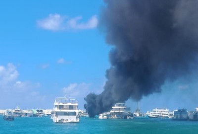 ހުޅުމާލެ ފަޅުތެރޭ އޮތް ބޯޓެއްގައި ރޯވެ އަނދަނީ