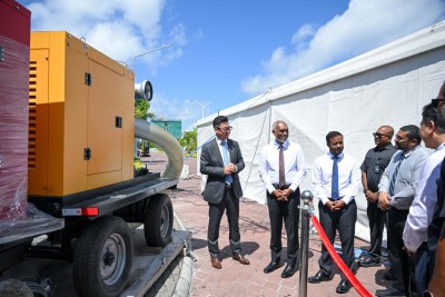 ޗައިނާއިން ފެން ޕަމްޕް ހަދިޔާ ކުރި ރަސްމިއްޔާތުގައި ރައީސް ބައިވެރިވެވަޑައިގެންފި