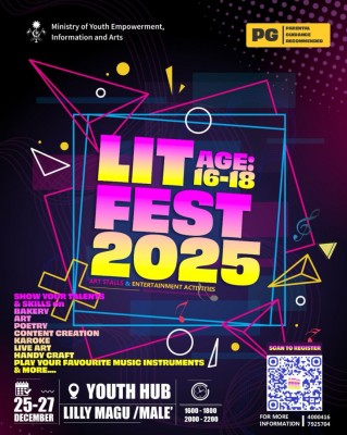 ޒުވާނުންގެ ހުނަރުތައް ދައްކާލަން ޔޫތު މިނިސްޓްރީން "ލިޓް" ފެސްޓިވަލެއް ބާއްވަނީ