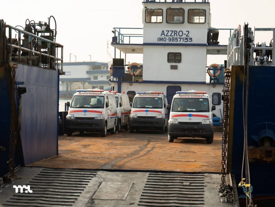 އެމްޕީއެލްއިން ގެނައި އެމްބިޔުލާންސްތައް ރަށްތަކަށް ފޮނުވަނީ