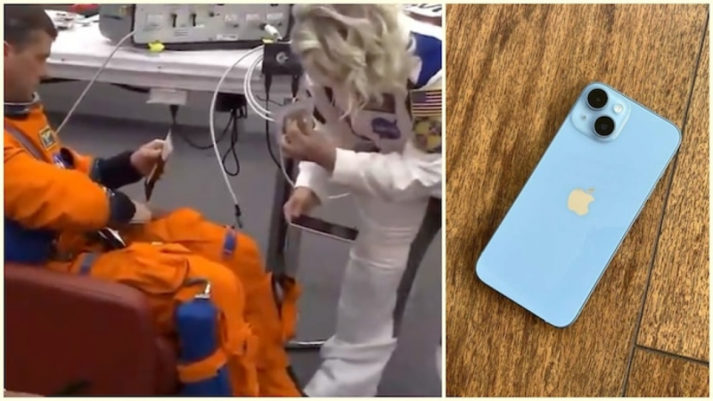 އާޓެމިސް 2 ގެ އެސްޓްރޮނޯޓުން ހަނދަށް ގެންދިޔައީ އައިފޯން