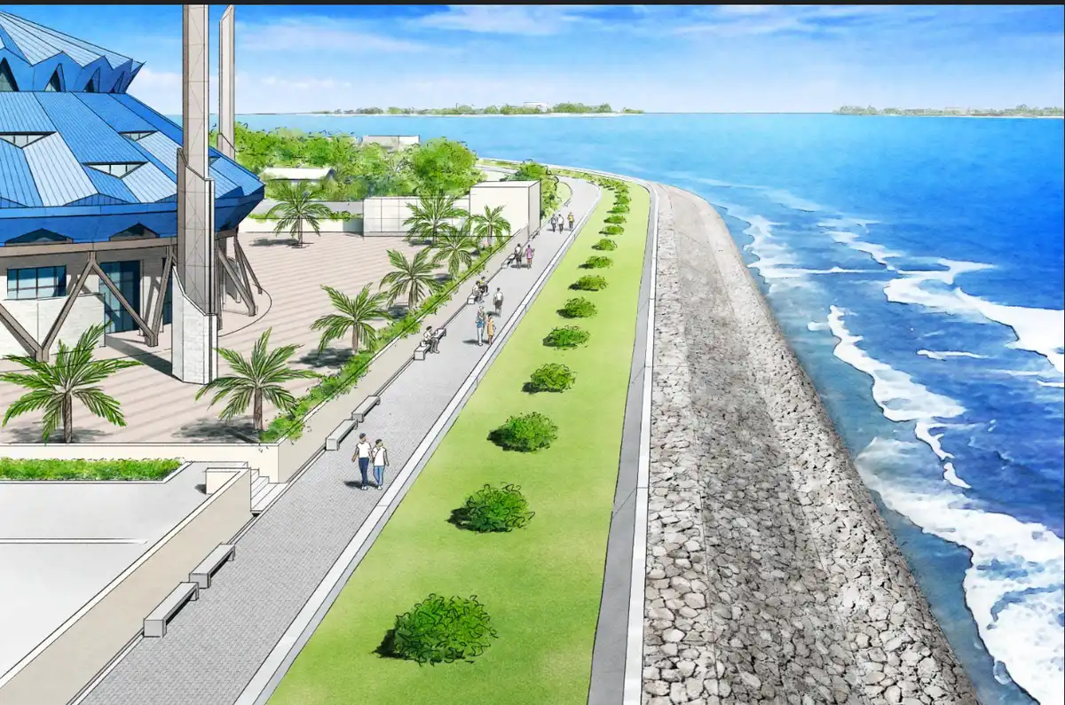 މާލޭ ބޭރު ތޮށި މަރާމާތު ކުރުމަށް ކުރާ މަސައްކަތުގެ ދަށުން ސަލްމާން މިސްކިތް ސަރަހައްދު އޮންނާނެ ގޮތުގެ ކުރެހުން