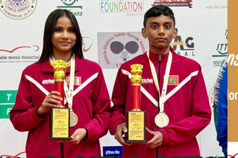 ދެކުނު އޭޝިއާގެ ޓީޓީ މުބާރާތުން ރާއްޖެއަށް ތިން ރިހި މެޑަލް