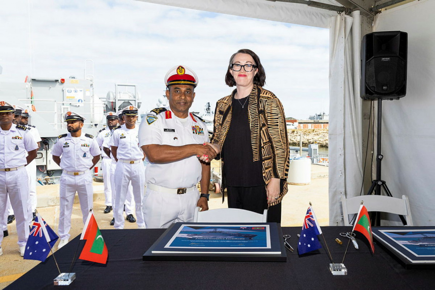 އޮސްޓްރޭލިއާއިން ހަދިޔާކުރި ގާޑިއަން ކްލާސް ޕެޓްރޯލް ބޯޓު ދިވެހި ސިފައިންނާ ހަވާލުކޮށްފި