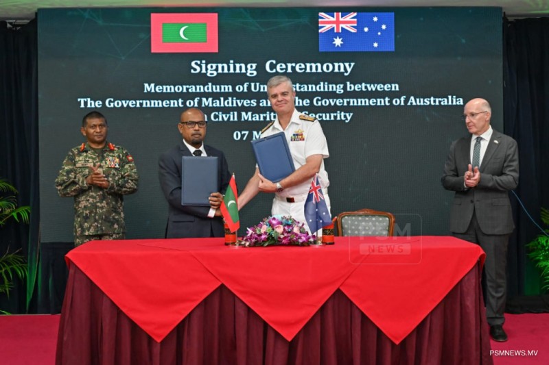 ކަނޑުދަތުރުފަތުރުގެ ސަލާމަތާ ގުޅޭ އެއްބަސްވުމެއްގައި ރާއްޖެއާއި އޮސްޓްރޭލިއާއިން ސޮއިކޮށްފި