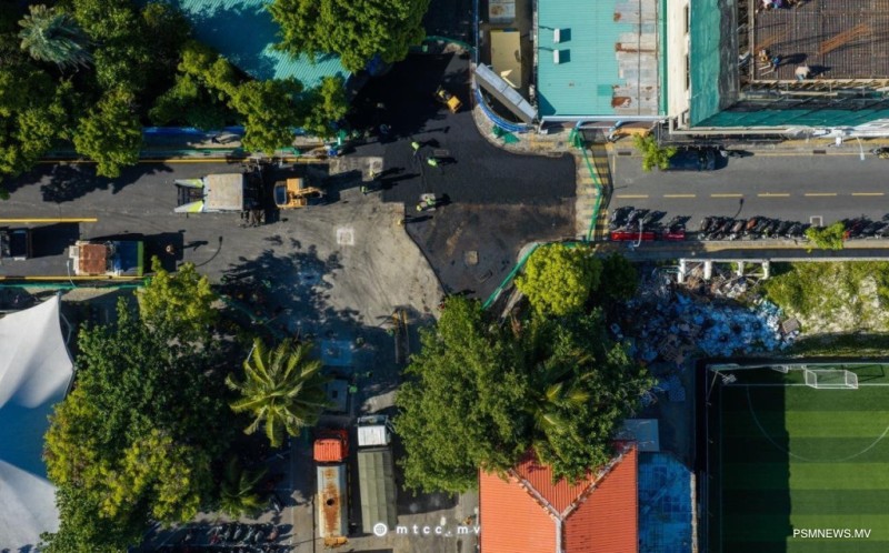 އަމީނީމަގުގެ 2 ވަނަ ސެގްމަންޓުގައި ތާރު އަޅައި ނިންމާލައިފި